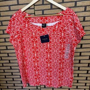 Rafaella Orange And White Top Size XL